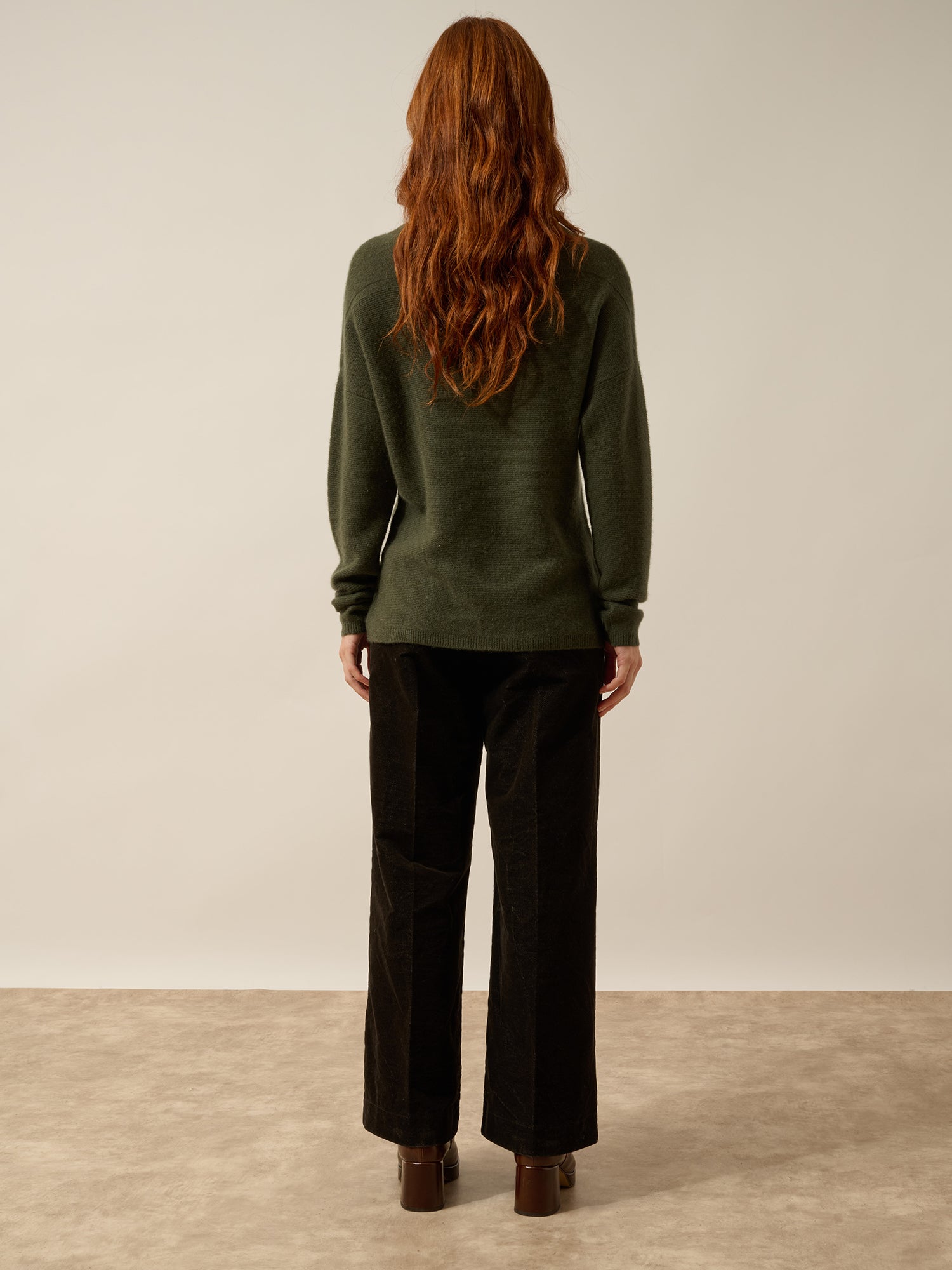 BLANTYRE pull col roulé kaki