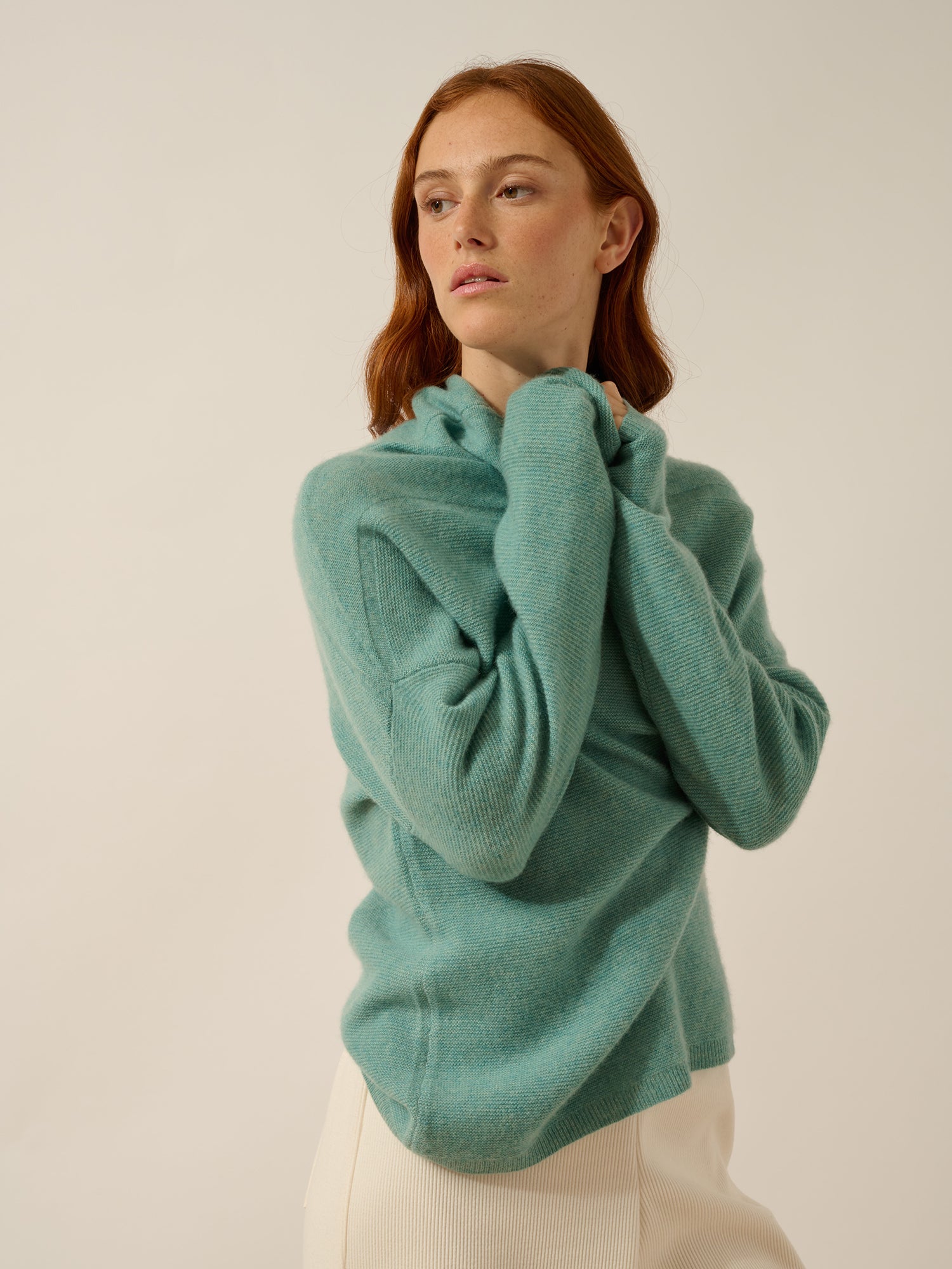BLANTYRE pullover rollkragen grün meliert