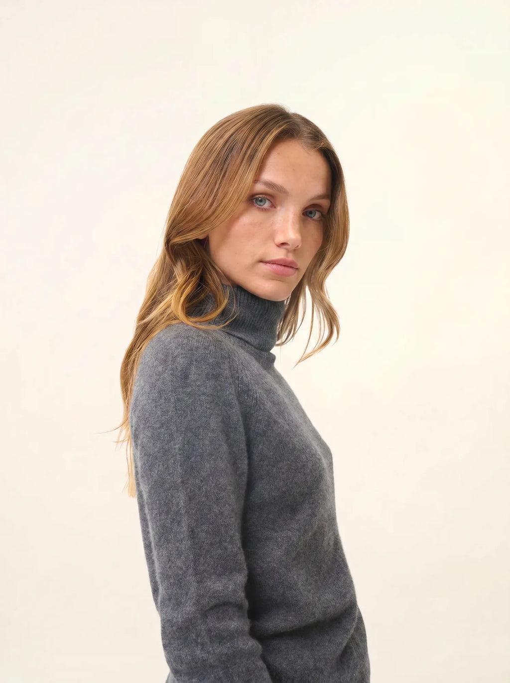 LILLY pullover rollkragen anthrazit meliert