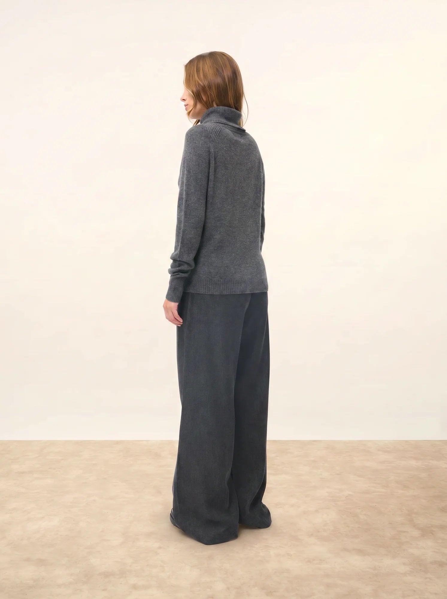 LILLY pullover rollkragen anthrazit meliert