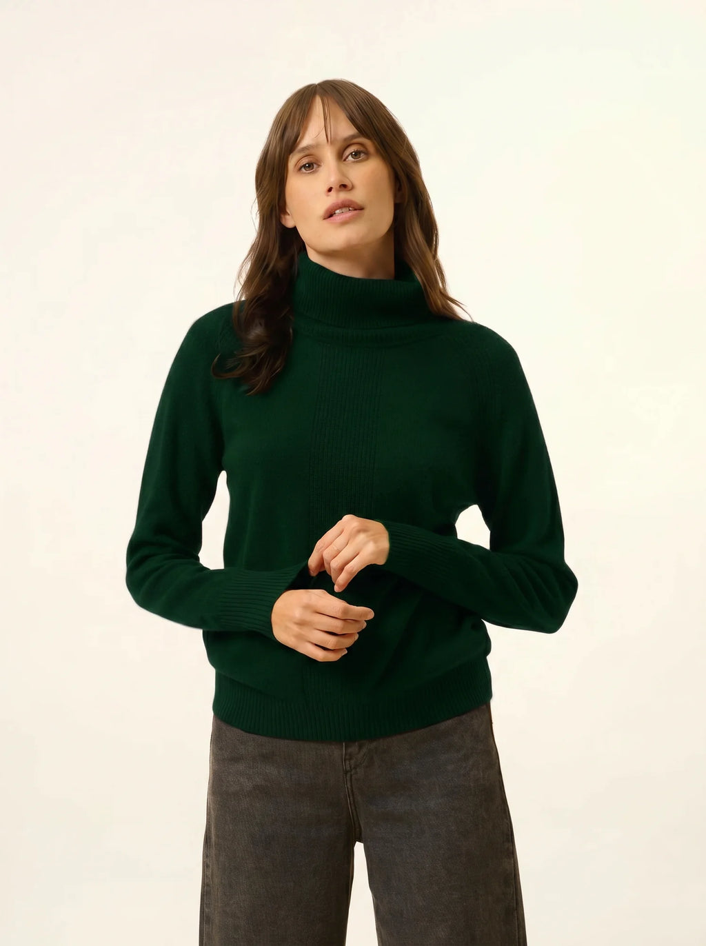 LILLY pullover rollkragen zypresse