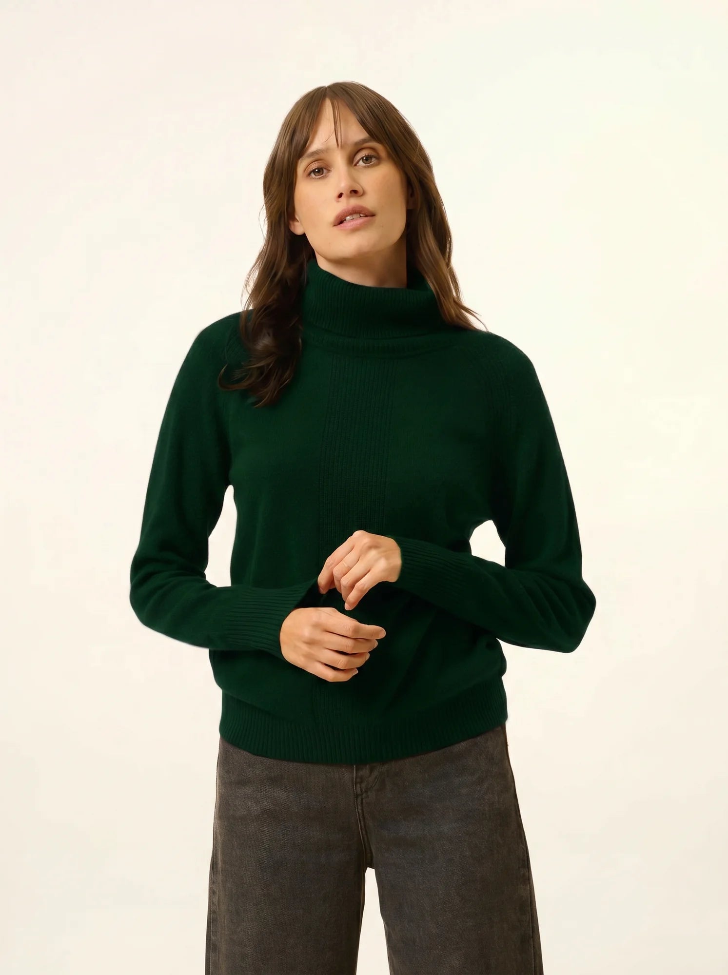 LILLY pullover rollkragen zypresse