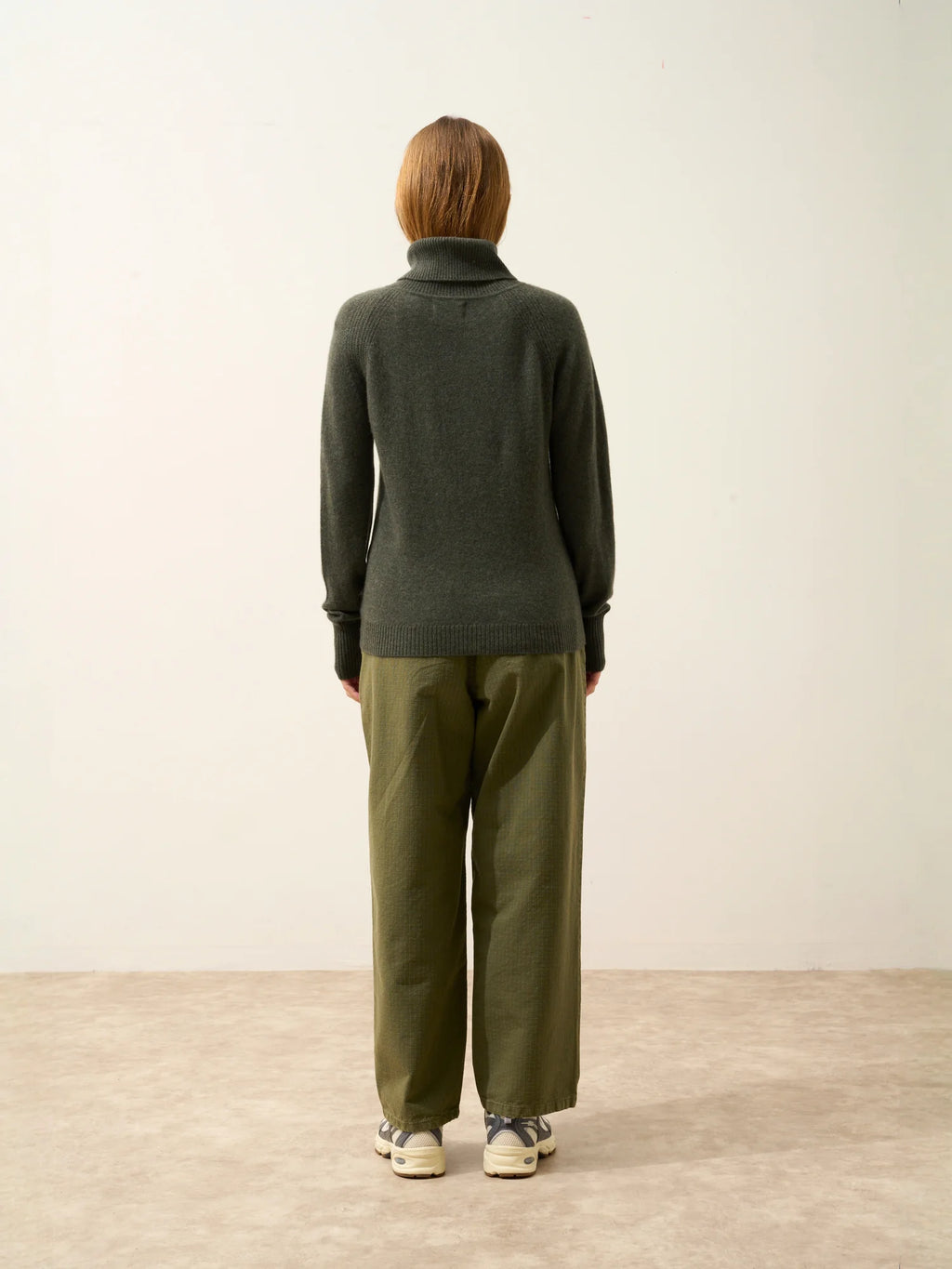 LILLY pullover rollkragen khaki meliert