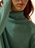 LILLY pullover rollkragen grün meliert