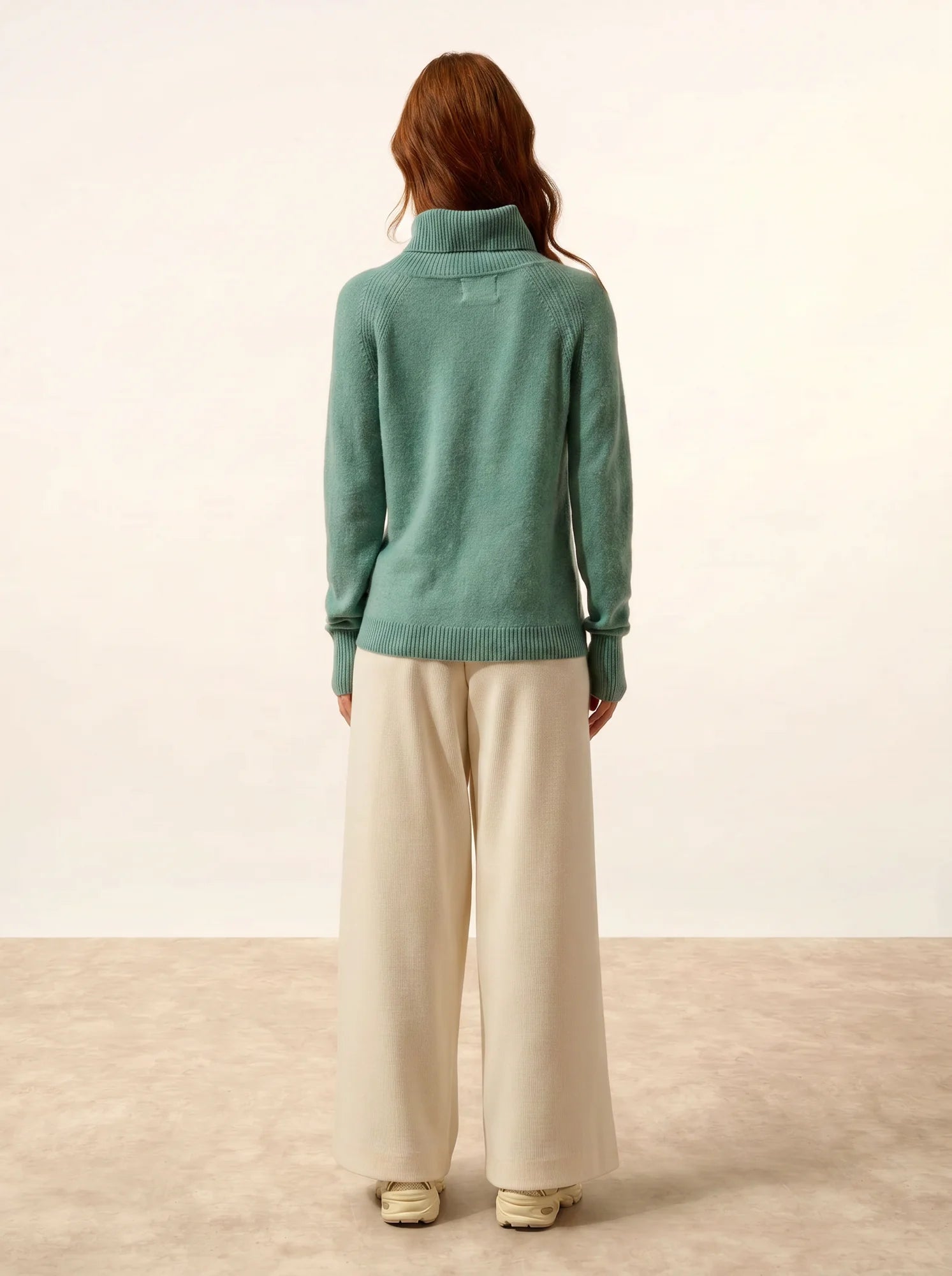 LILLY pullover rollkragen grün meliert