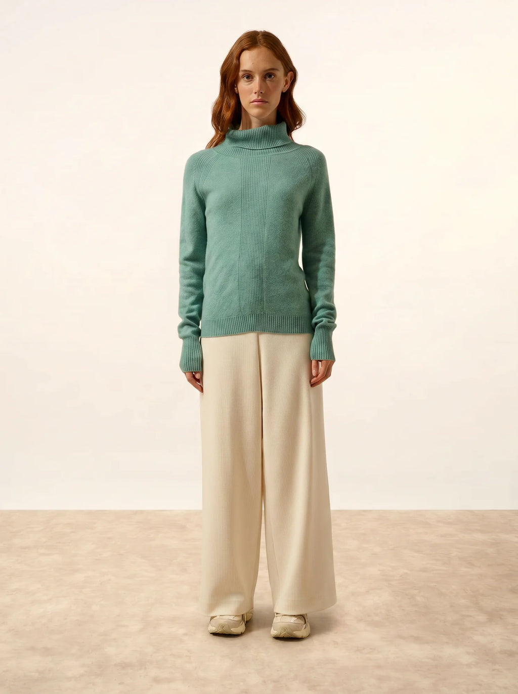 LILLY pullover rollkragen grün meliert