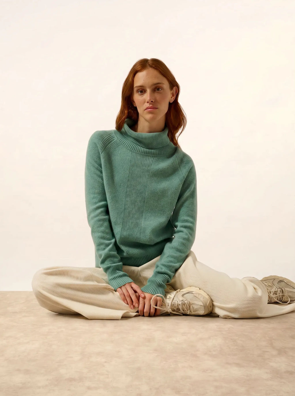 LILLY pullover rollkragen grün meliert