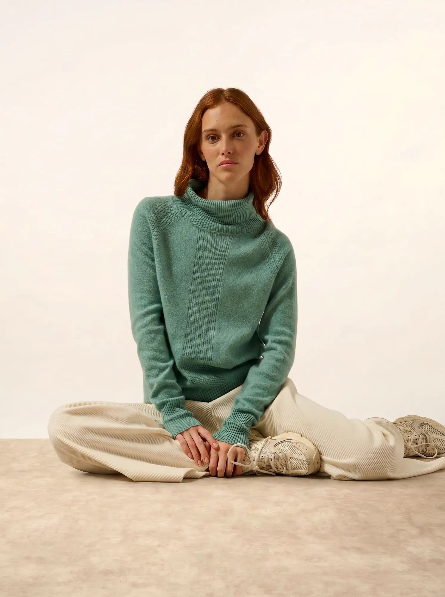 LILLY pullover rollkragen grün meliert