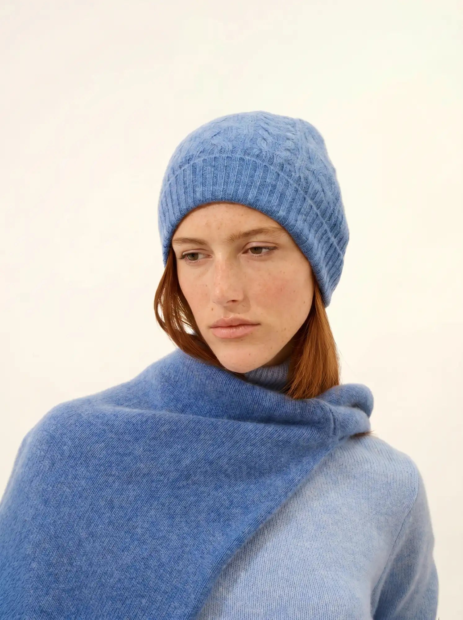 CLEO bonnet 4 fils bleu denim