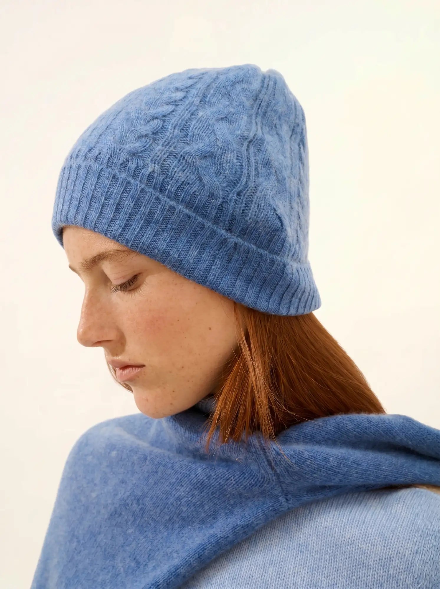 CLEO bonnet 4 fils bleu denim