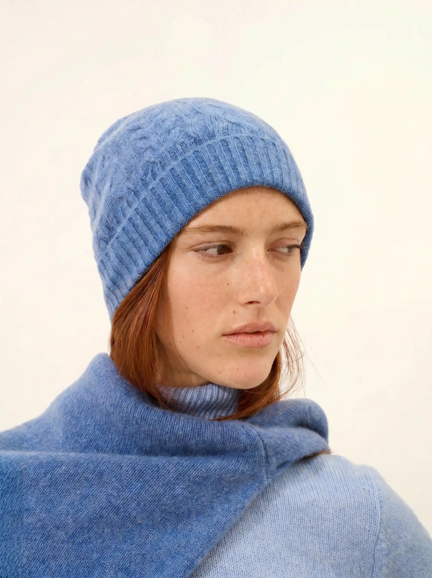 CLEO bonnet 4 fils bleu denim