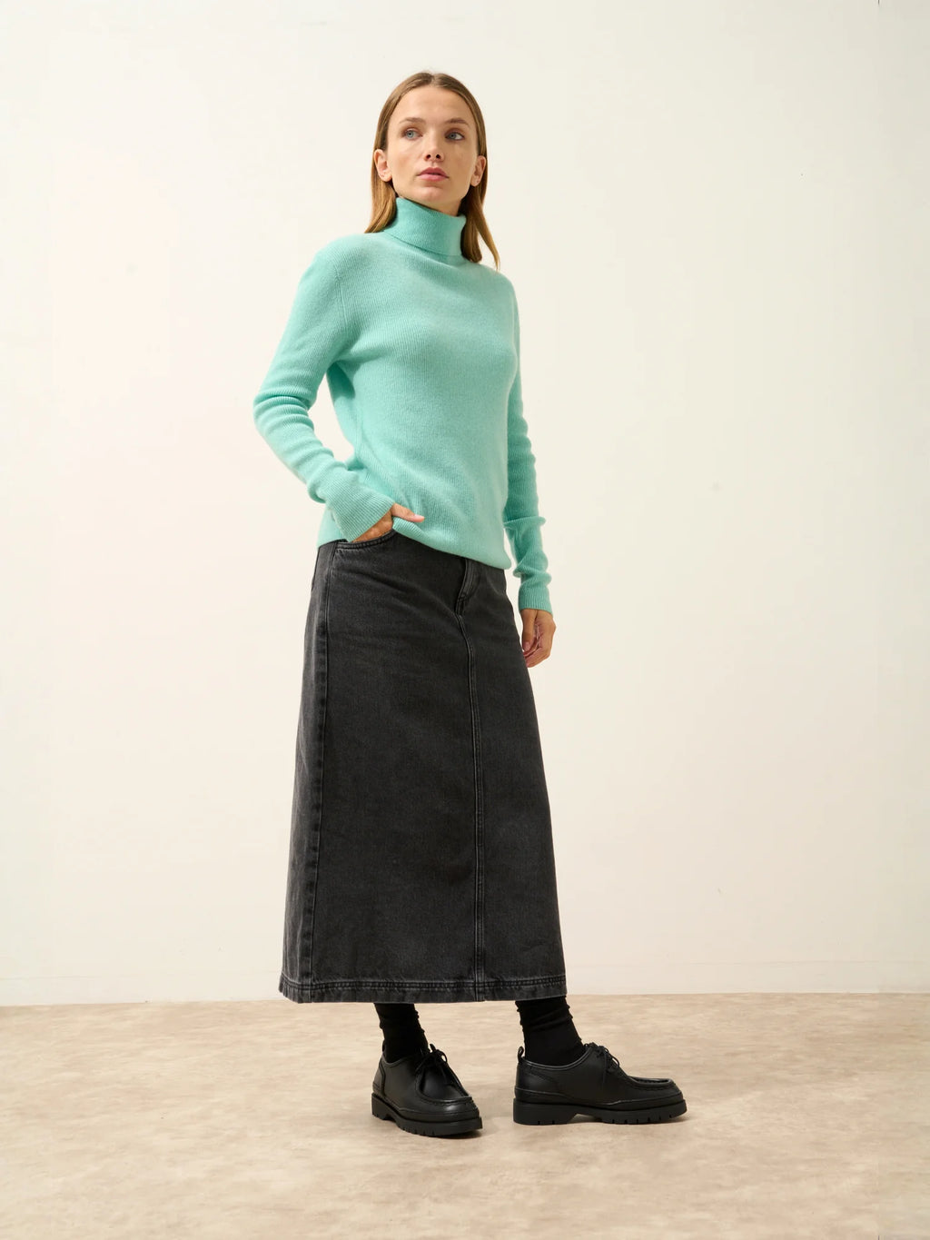 LANAIS pullover rollkragen jade