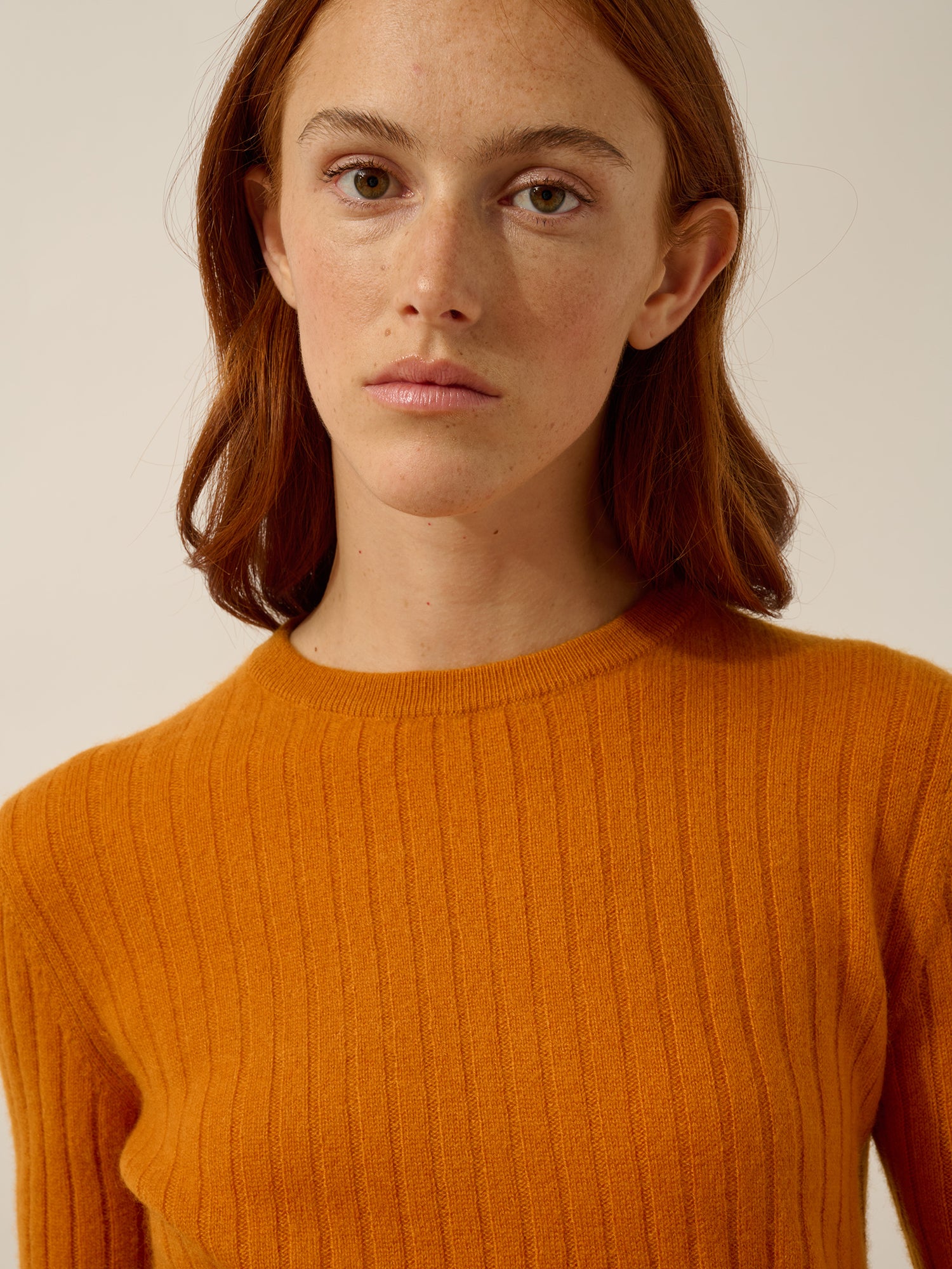 AVANA round-neck sweater ochre