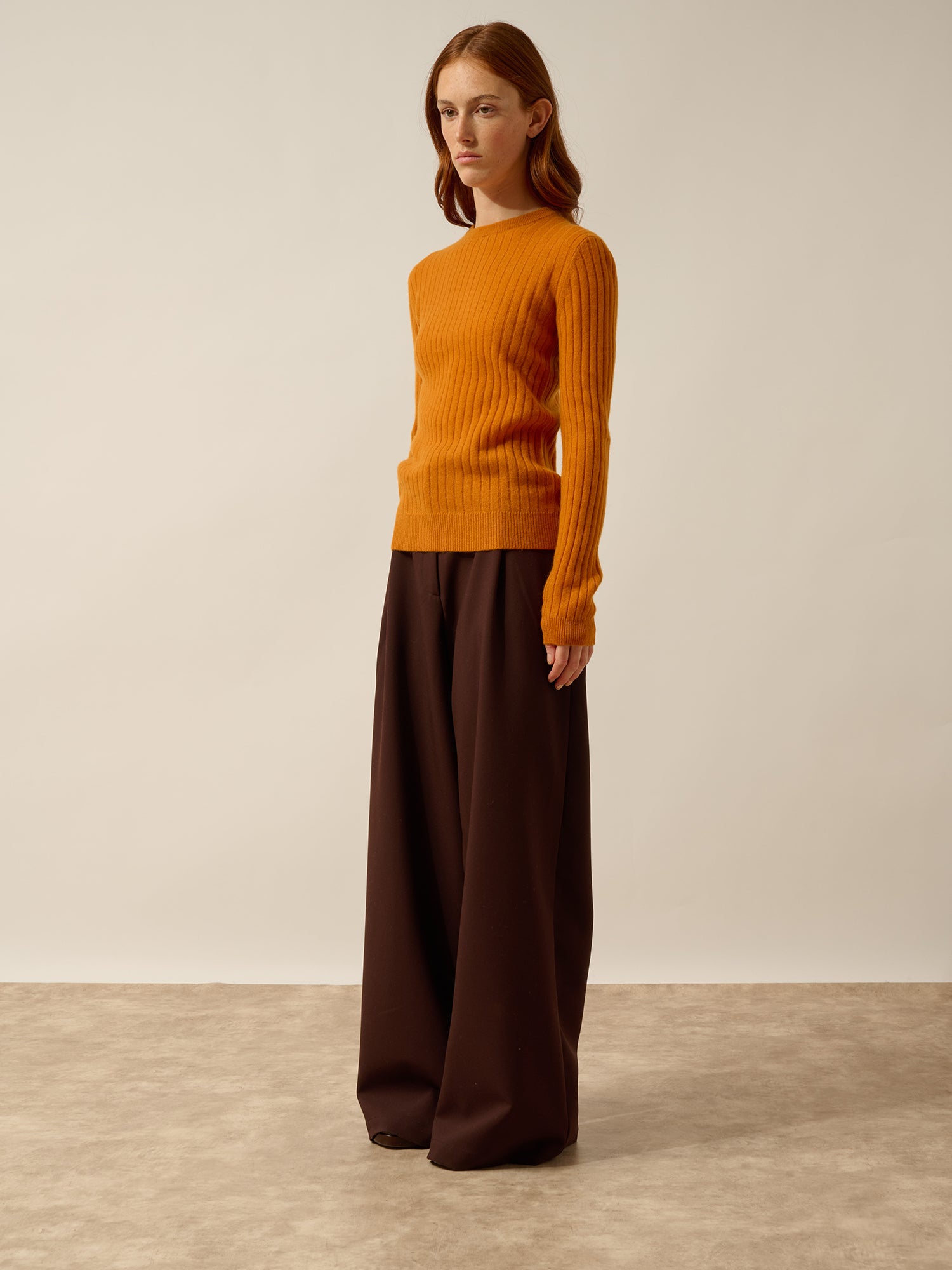 AVANA round-neck sweater ochre