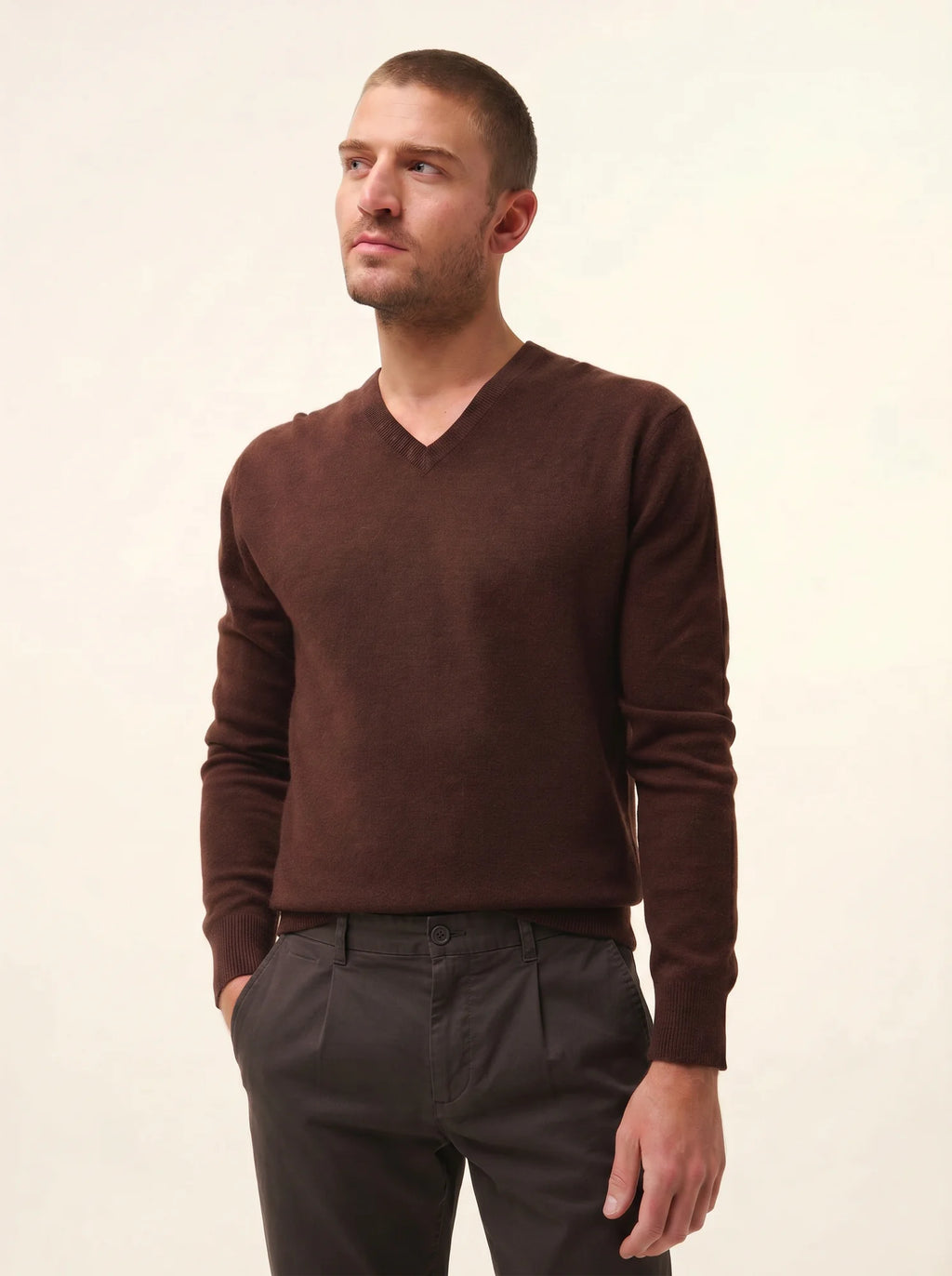 WALT pullover v-ausschnitt kaffee