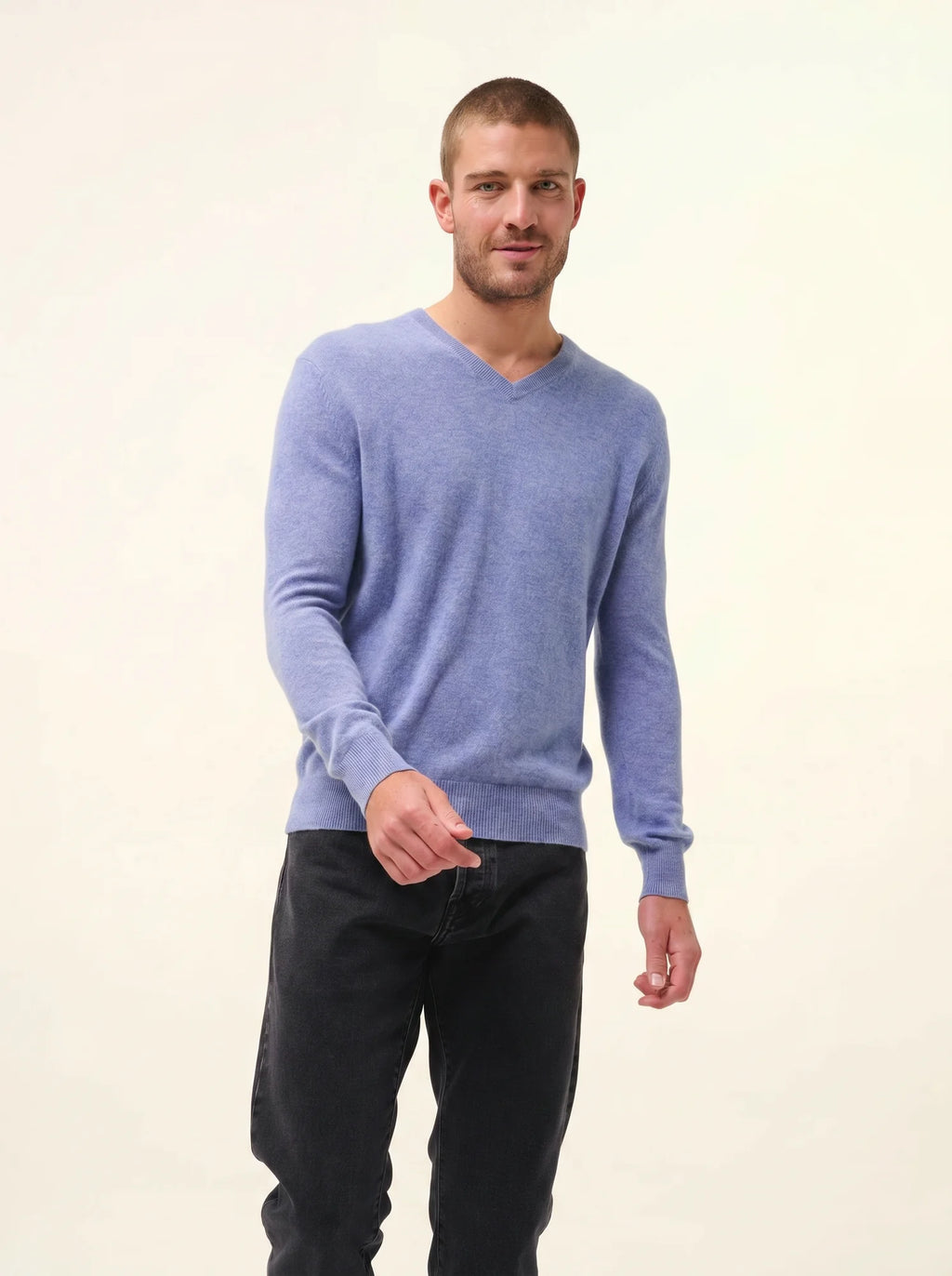 WALT pullover v-ausschnitt sky meliert