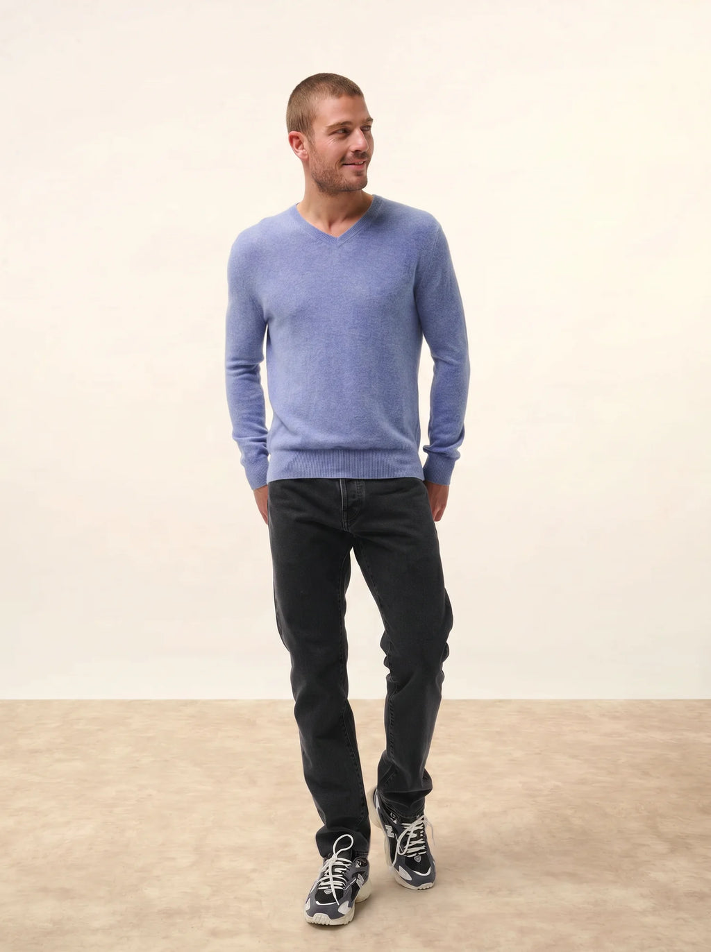 WALT pullover v-ausschnitt sky meliert