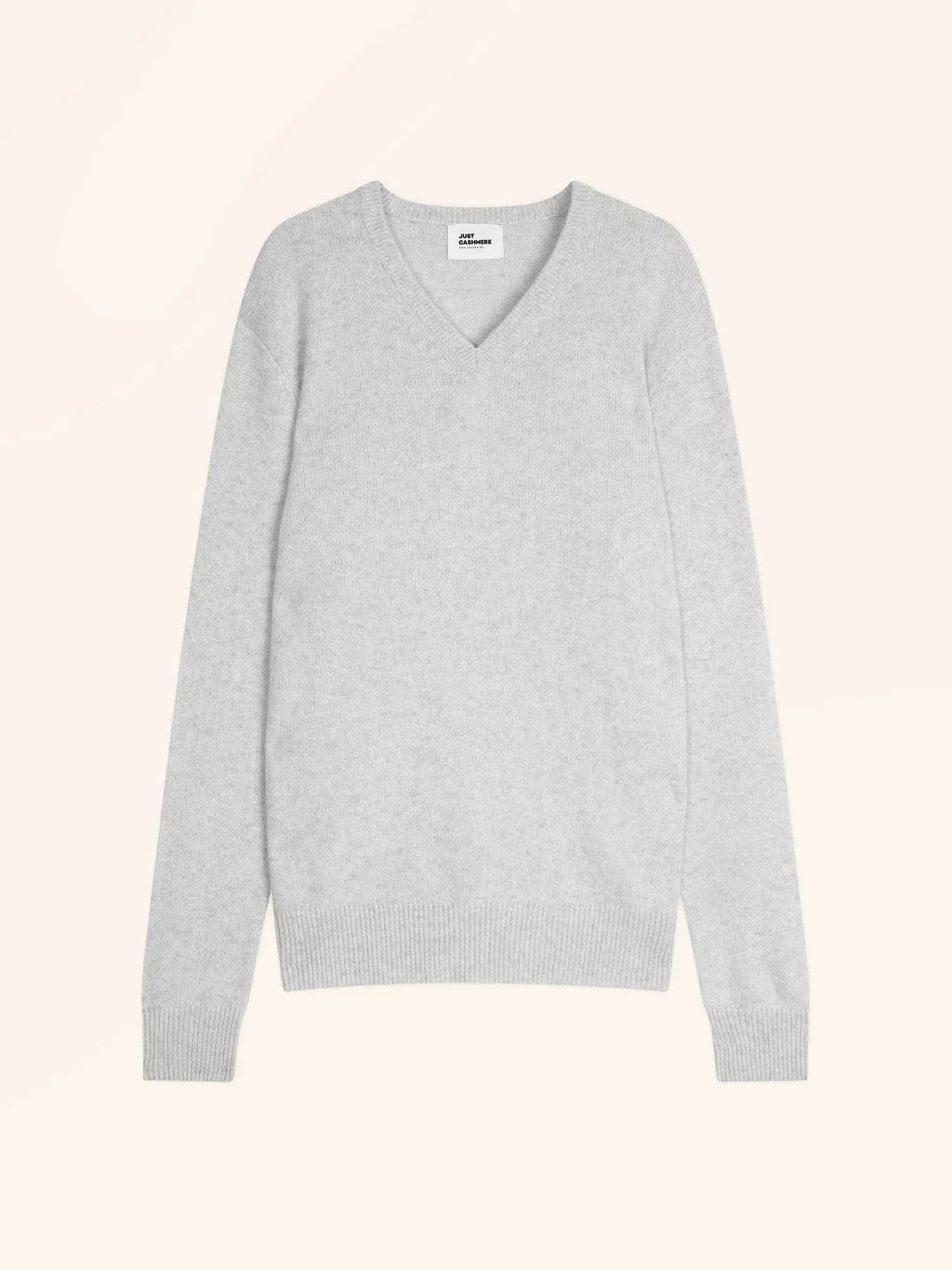 NATHAN pull col V 4 fils gris perle chiné