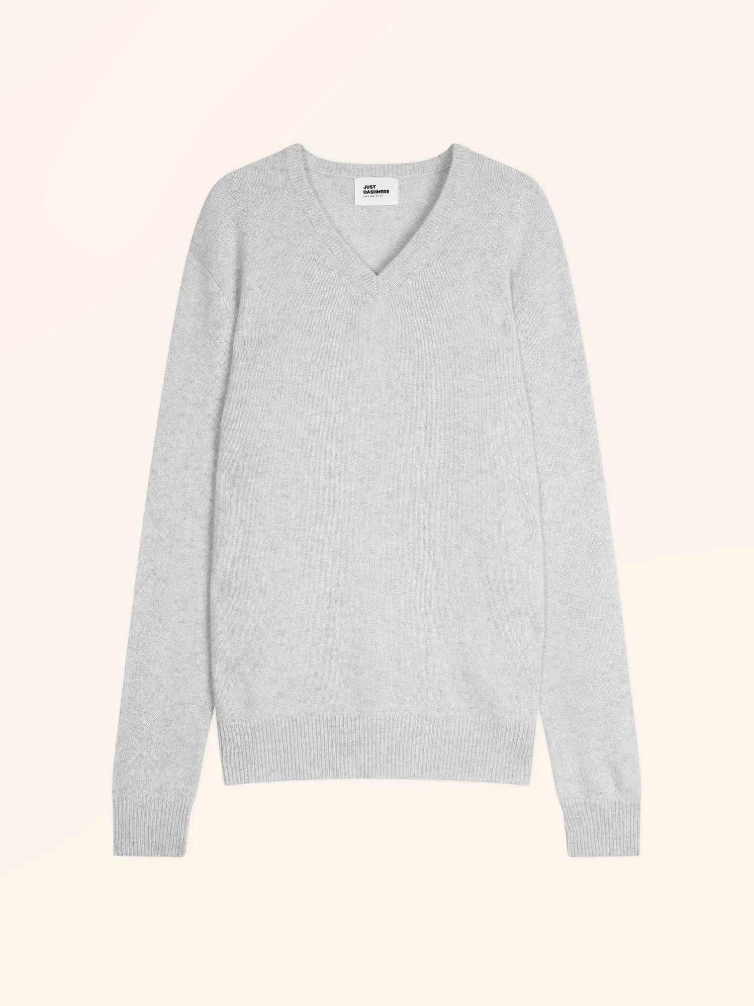 NATHAN pull col V 4 fils gris perle chiné