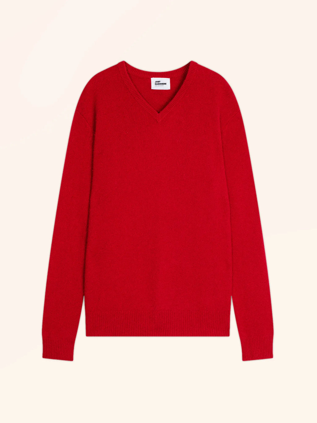 NATHAN pull col V 4 fils rouge
