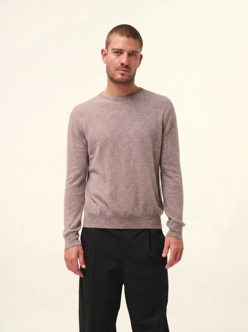 HOWARD pullover rundhalsausschnitt caribou meliert