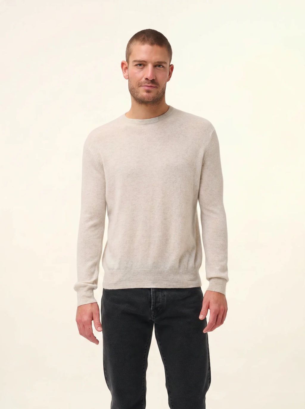 HOWARD pullover rundhalsausschnitt perlgrau meliert