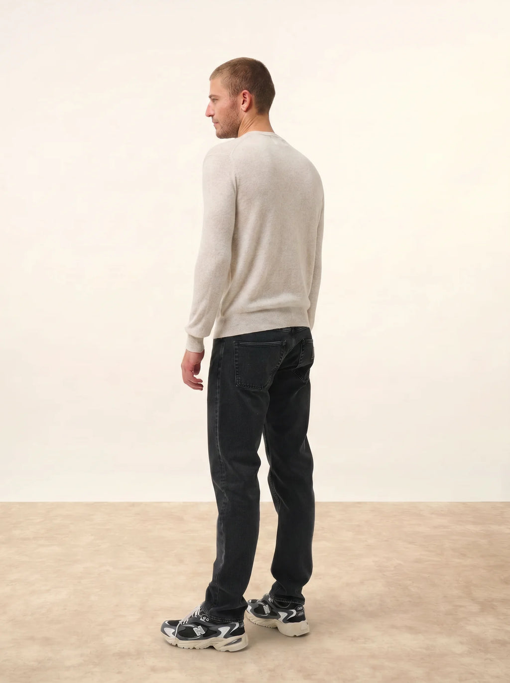 HOWARD pullover rundhalsausschnitt perlgrau meliert