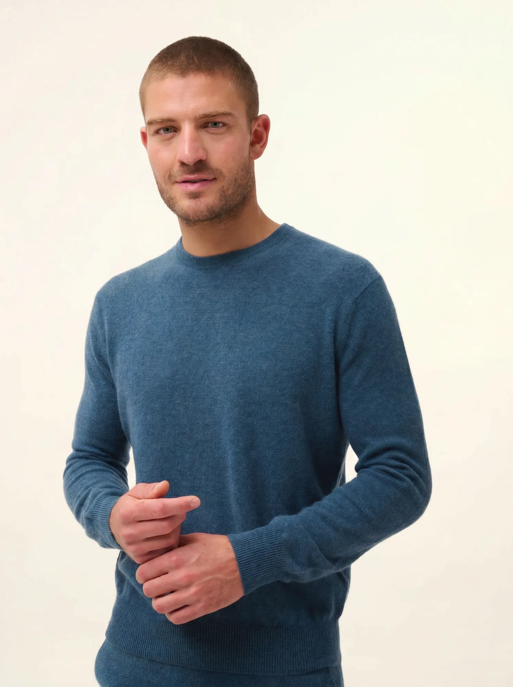 HOWARD pullover rundhalsausschnitt grün petrol meliert