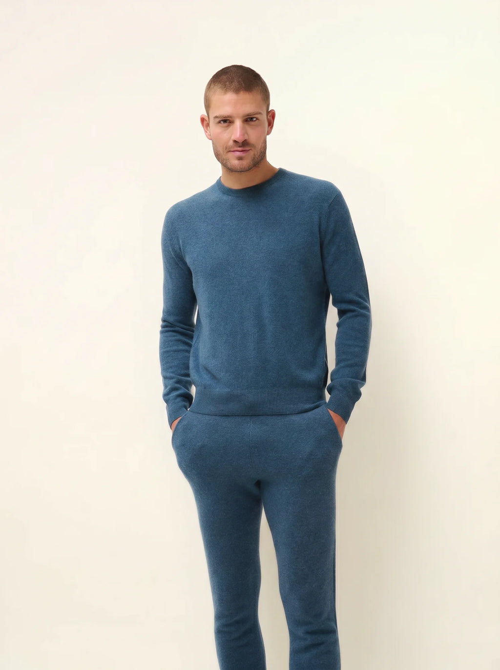 HOWARD pullover rundhalsausschnitt grün petrol meliert