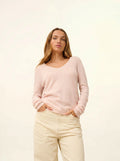 JOAN pullover v-ausschnitt poudre