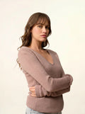 ABBY pullover v-ausschnitt 4-fädig kupfer