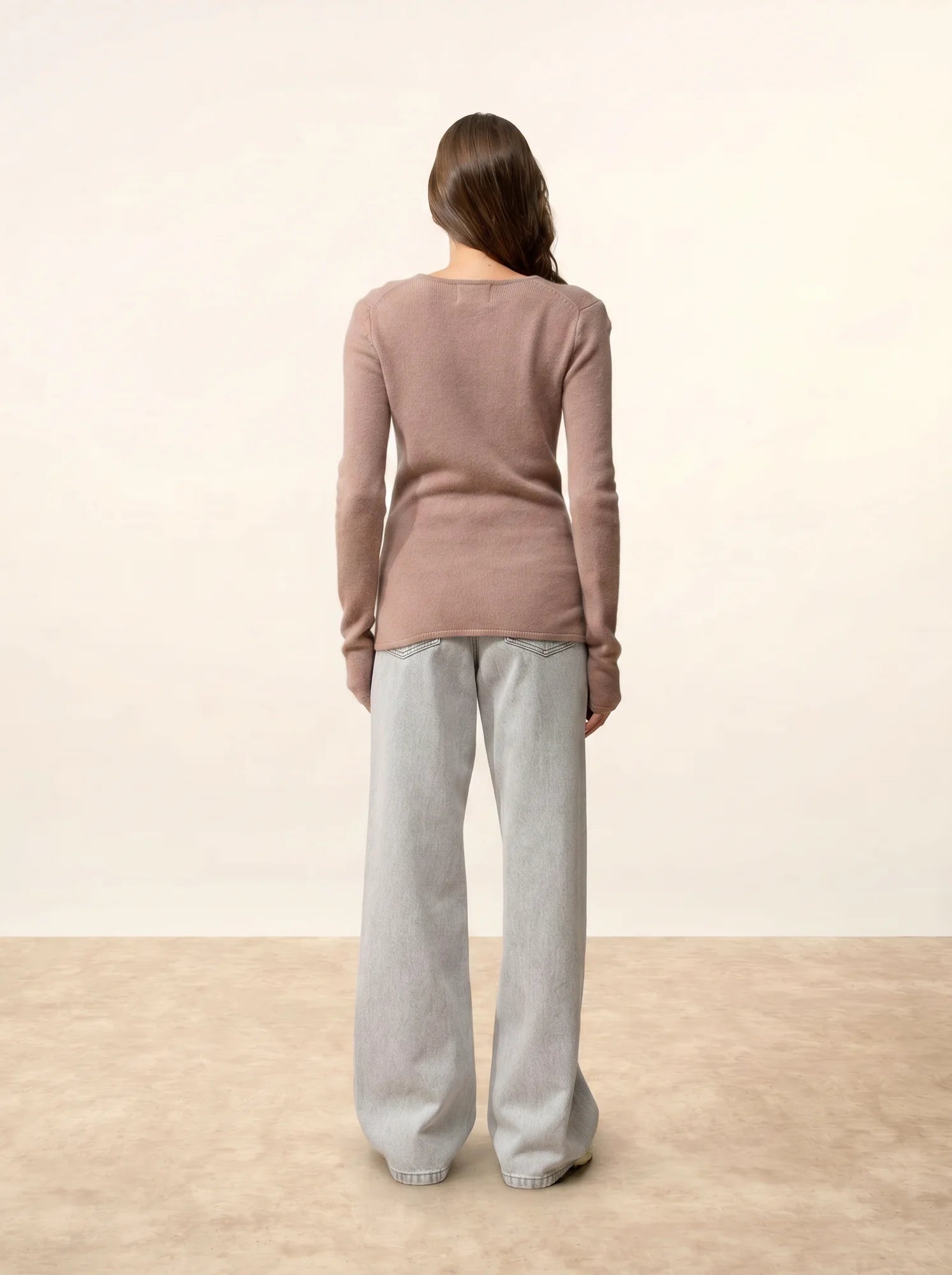ABBY pullover v-ausschnitt 4-fädig kupfer