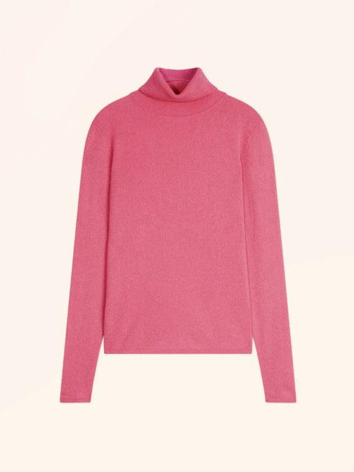 AVA pull col roulé fraise