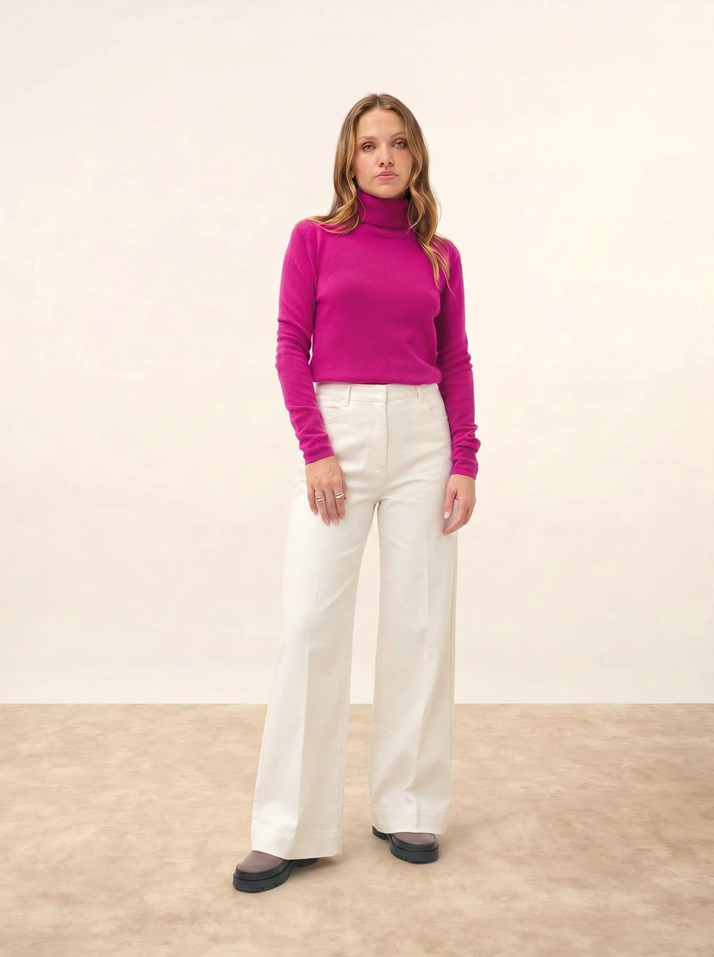 AVA pullover rollkragen violine