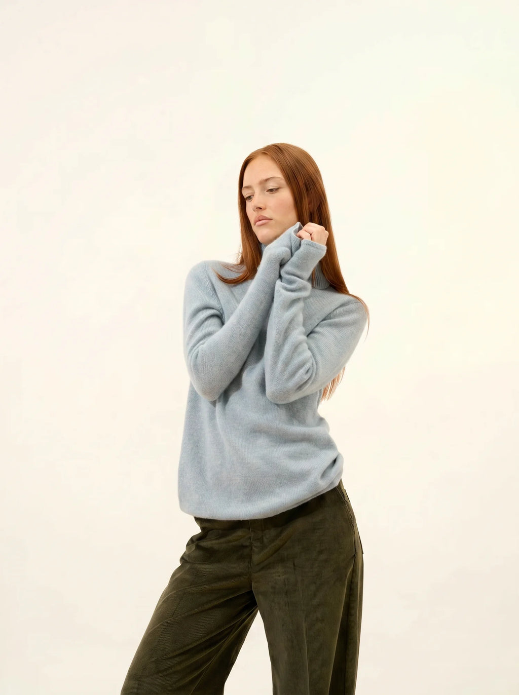 MATT pullover rollkragen 4-fädig blau grau meliert