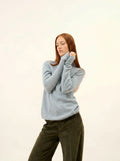 MATT pullover rollkragen 4-fädig blau grau meliert