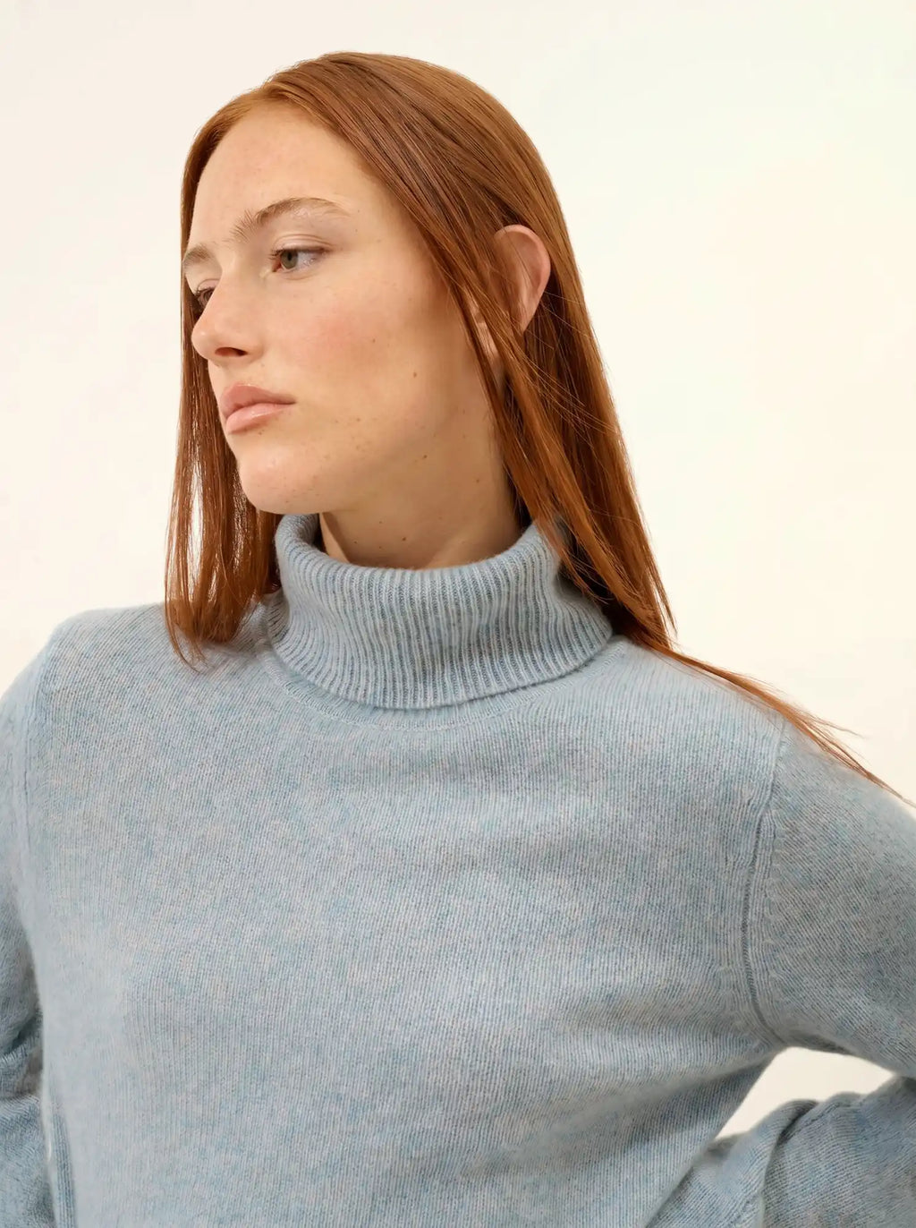 MATT pullover rollkragen 4-fädig blau grau meliert