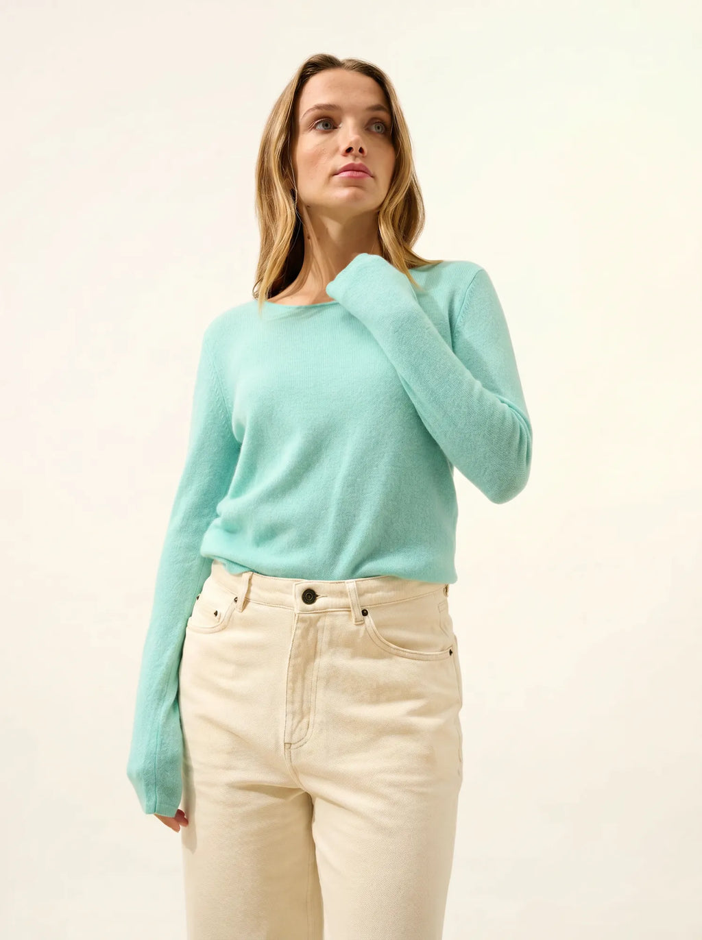 VIVIAN pullover rundhalsausschnitt jade