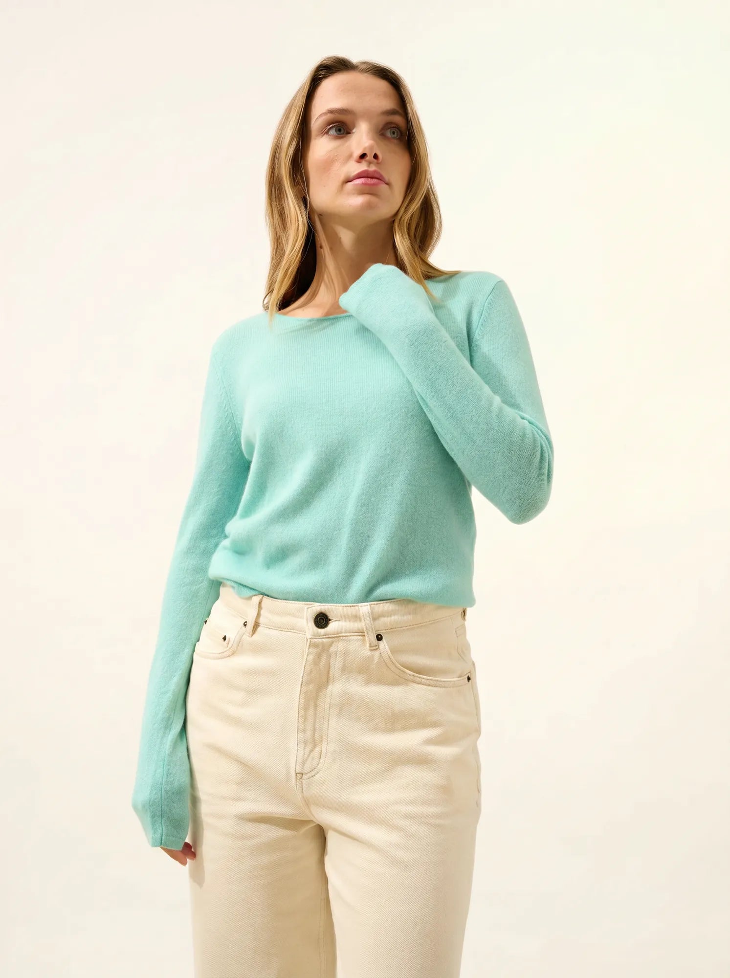 VIVIAN pullover rundhalsausschnitt jade