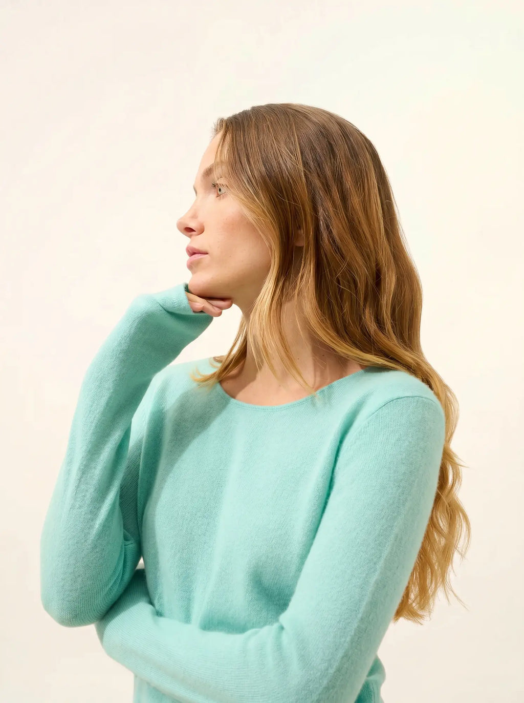VIVIAN pullover rundhalsausschnitt jade