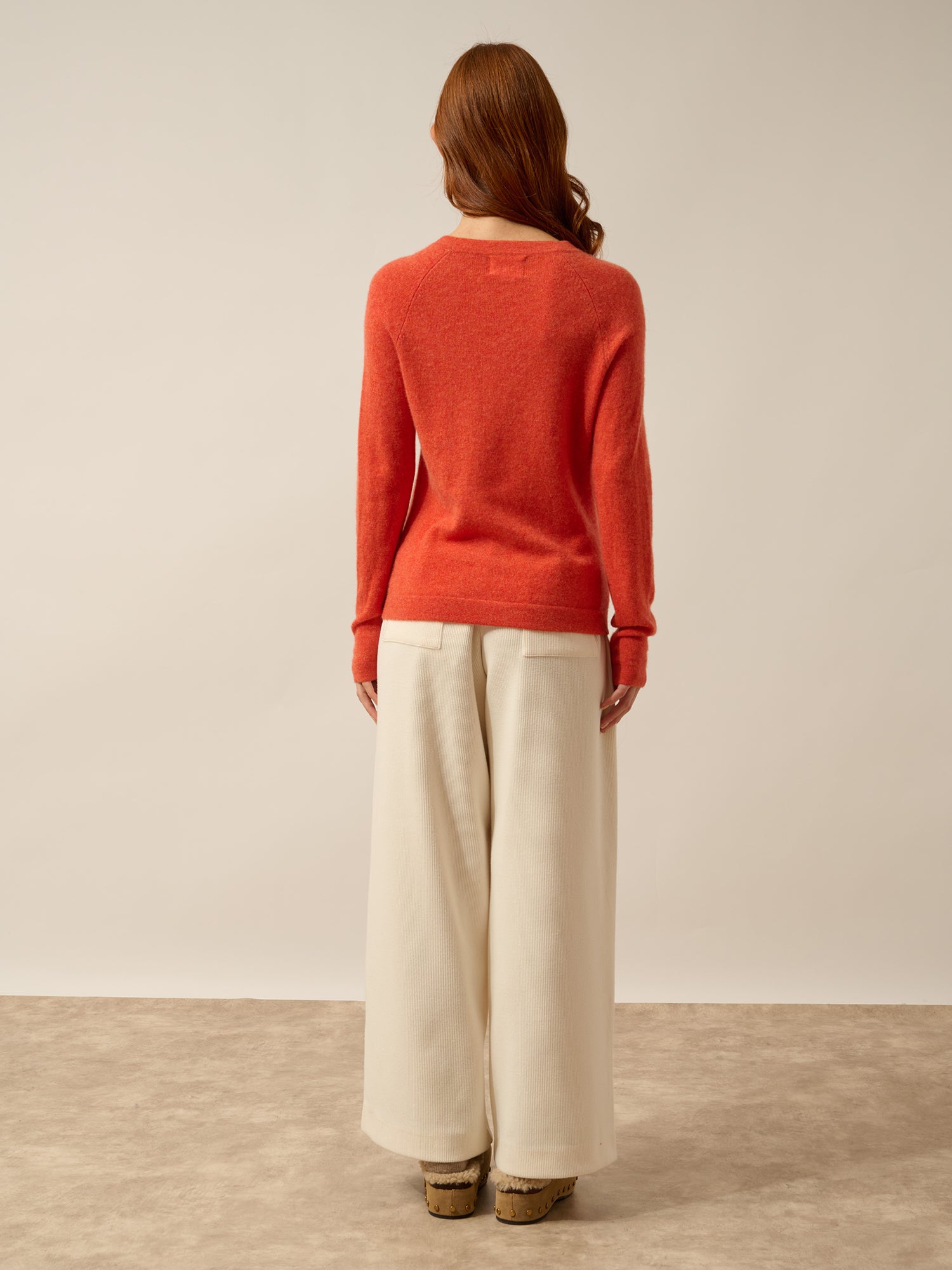 JANE pull col rond orange chiné