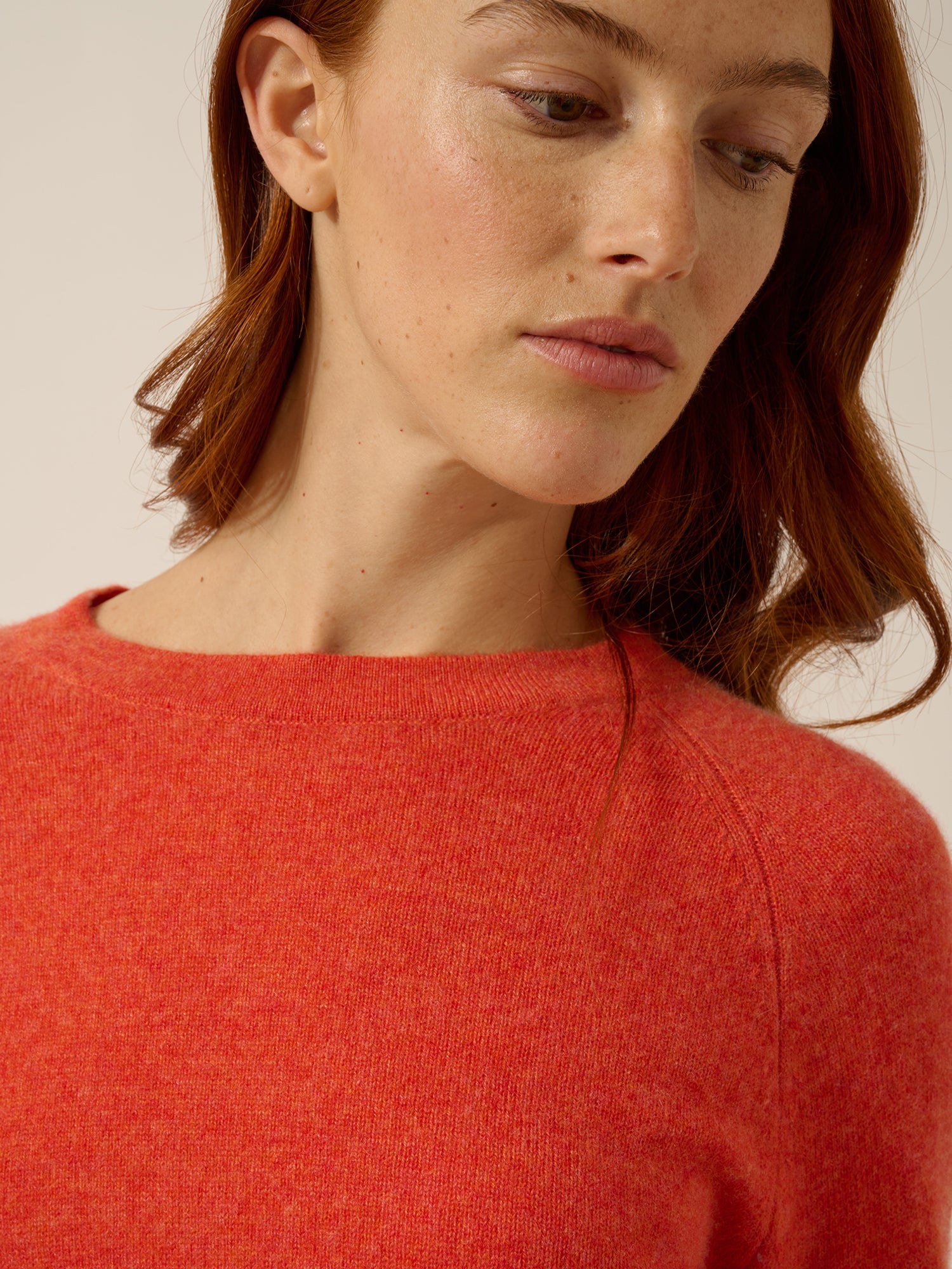 JANE pull col rond orange chiné