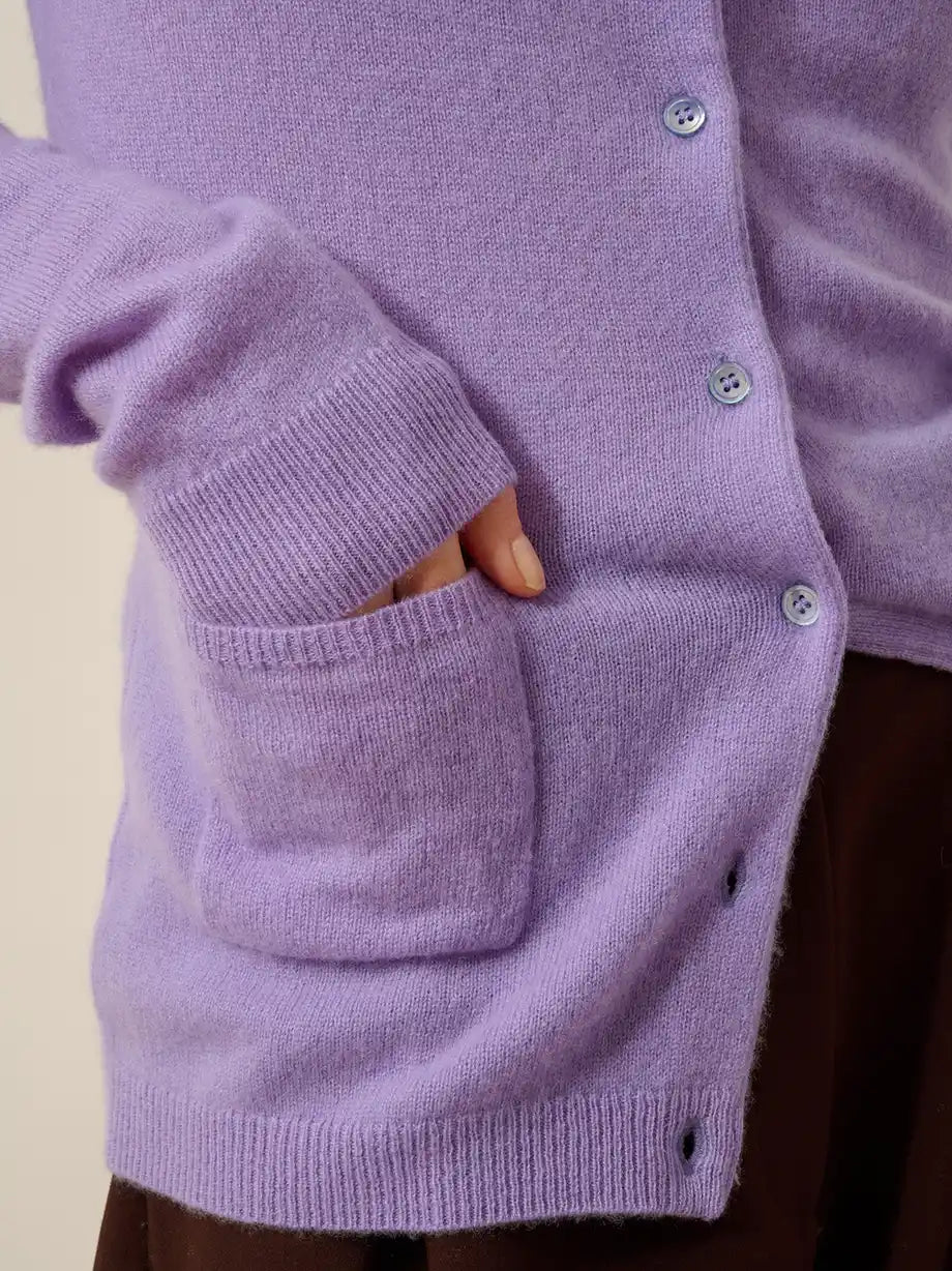 KATHARINE strickjacke rundhalsausschnitt lavendel