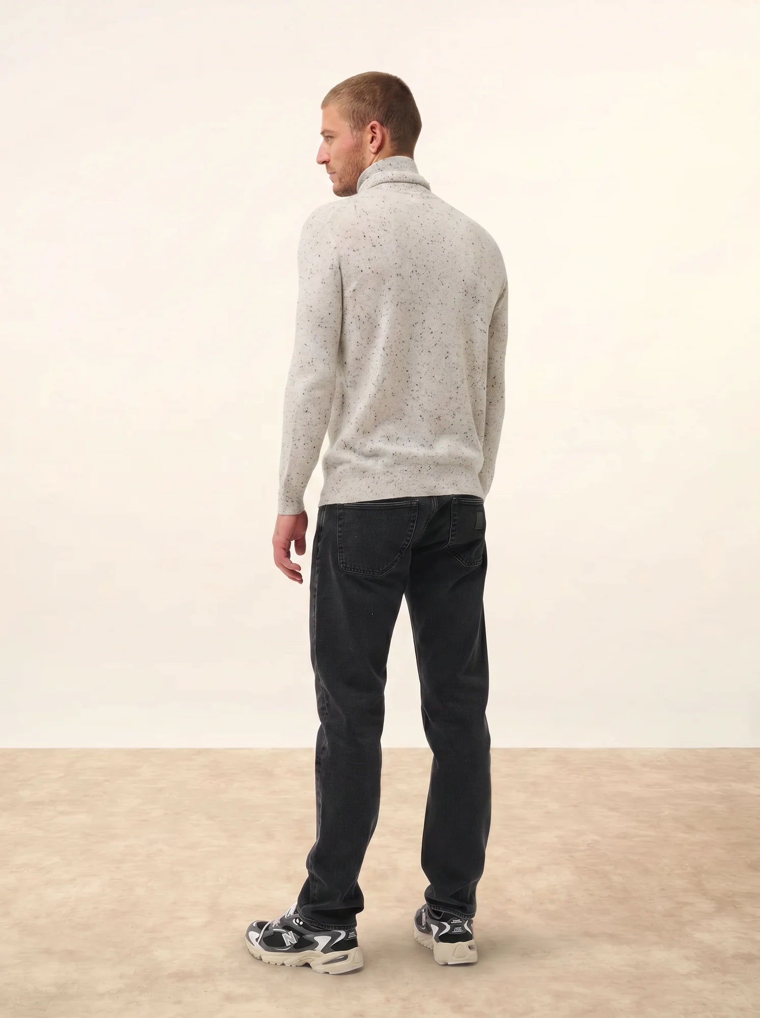 CONNOR pull col roulé gris et noir