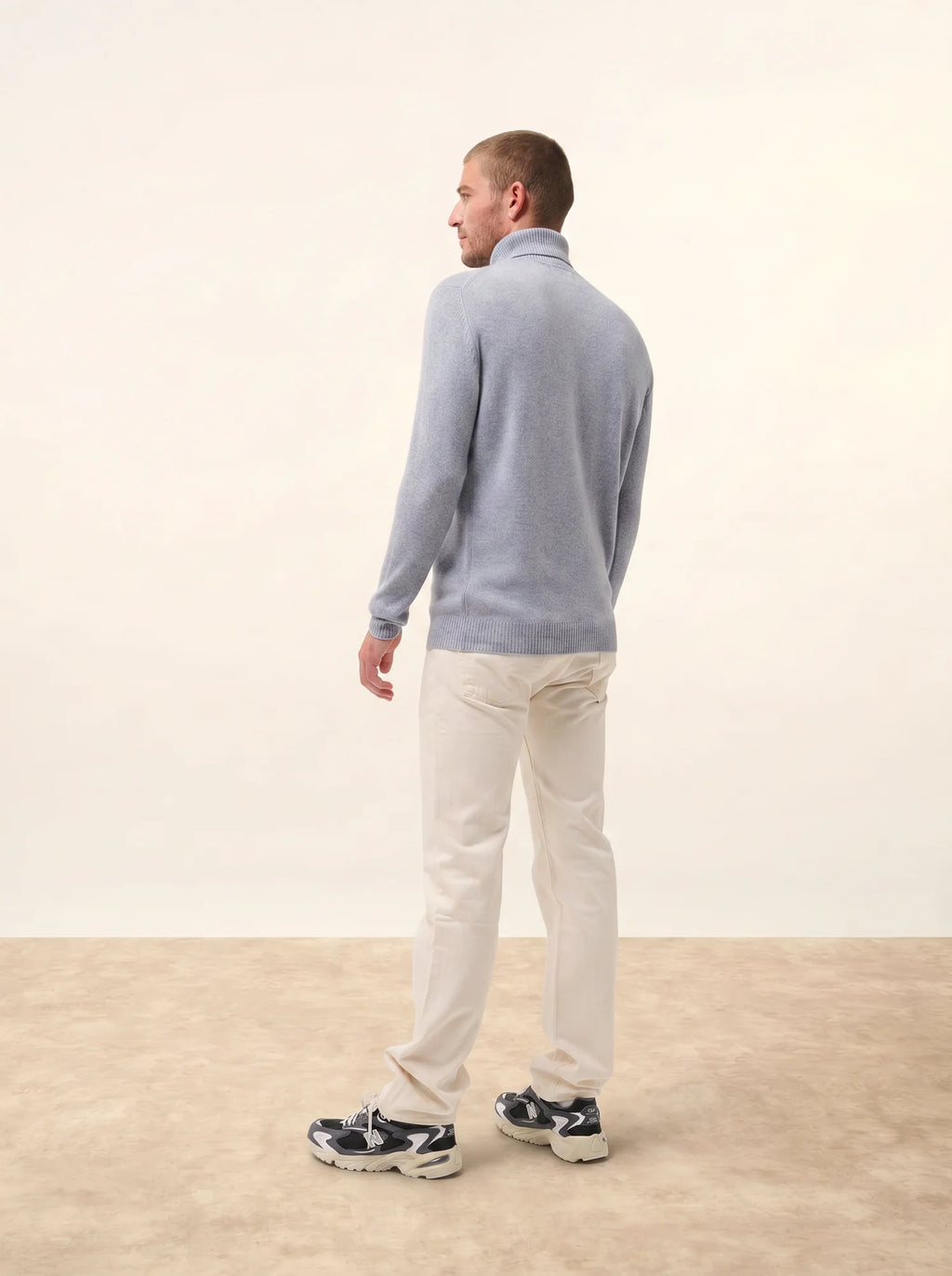 SACHA pullover rollkragen 4-fädig blau elfenbein
