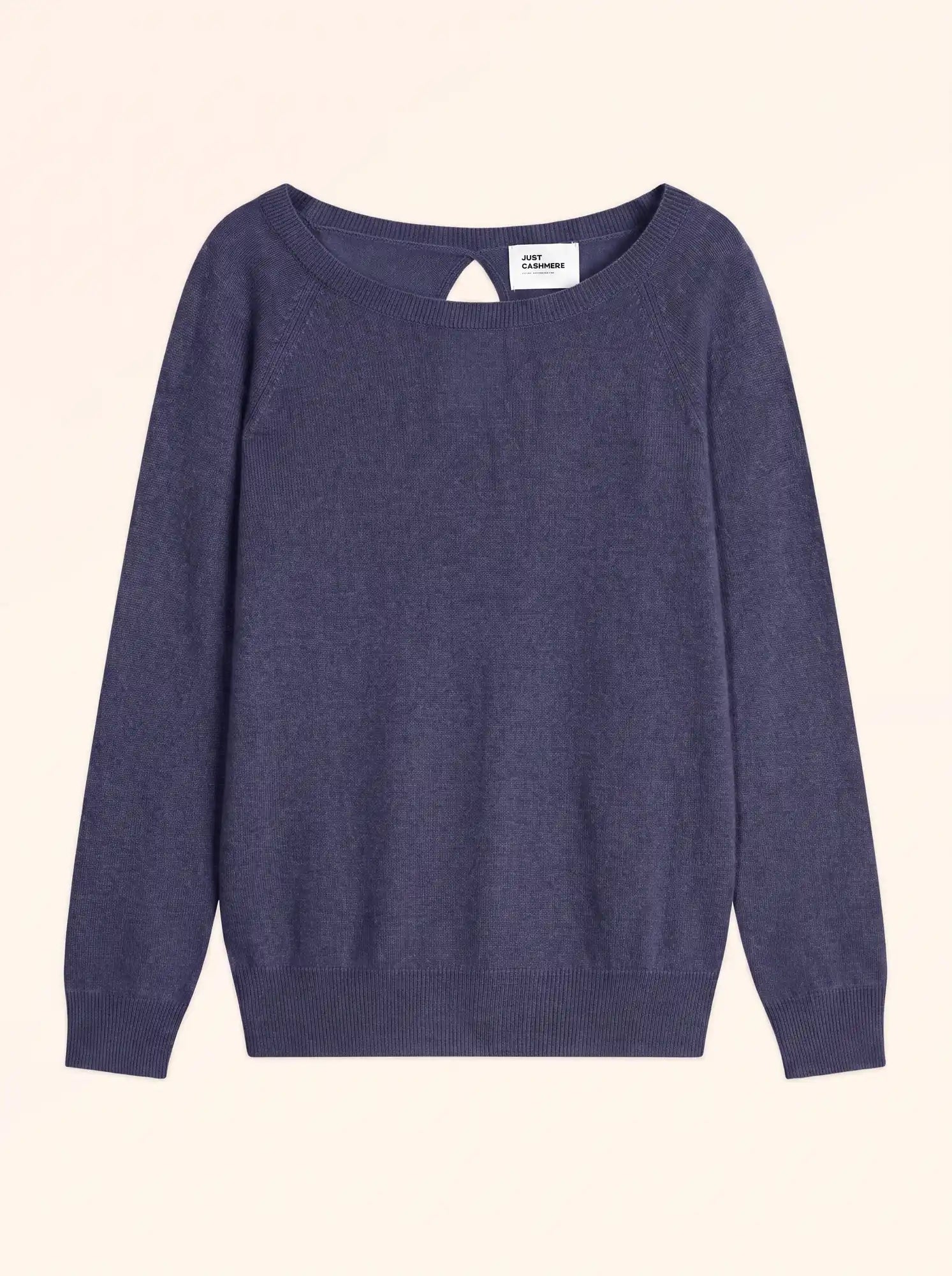 ABIGAILE pullover u-boot-ausschnitt tropfen hinten violett grau meliert