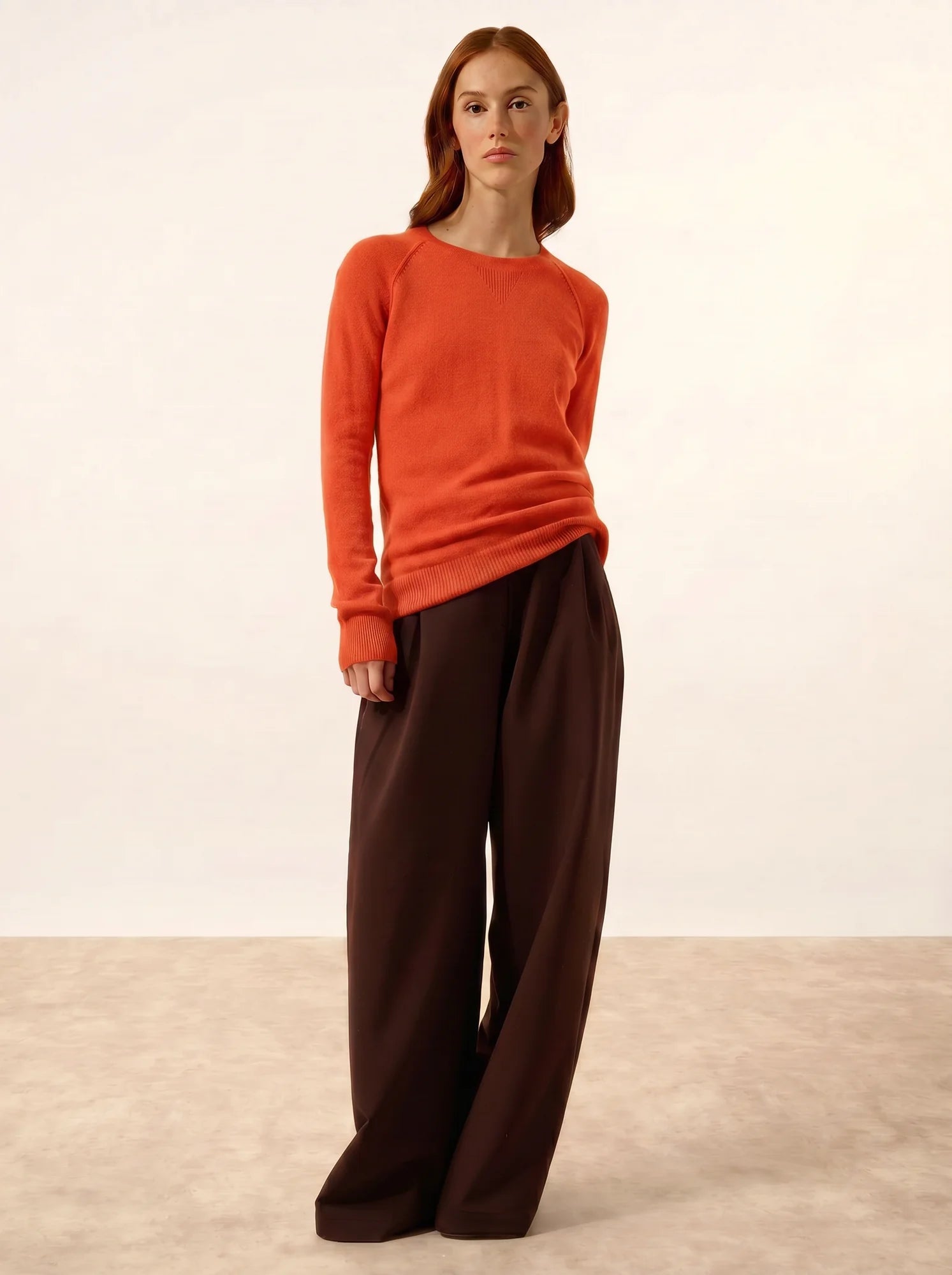 HELEN pullover rundhalsausschnitt orange