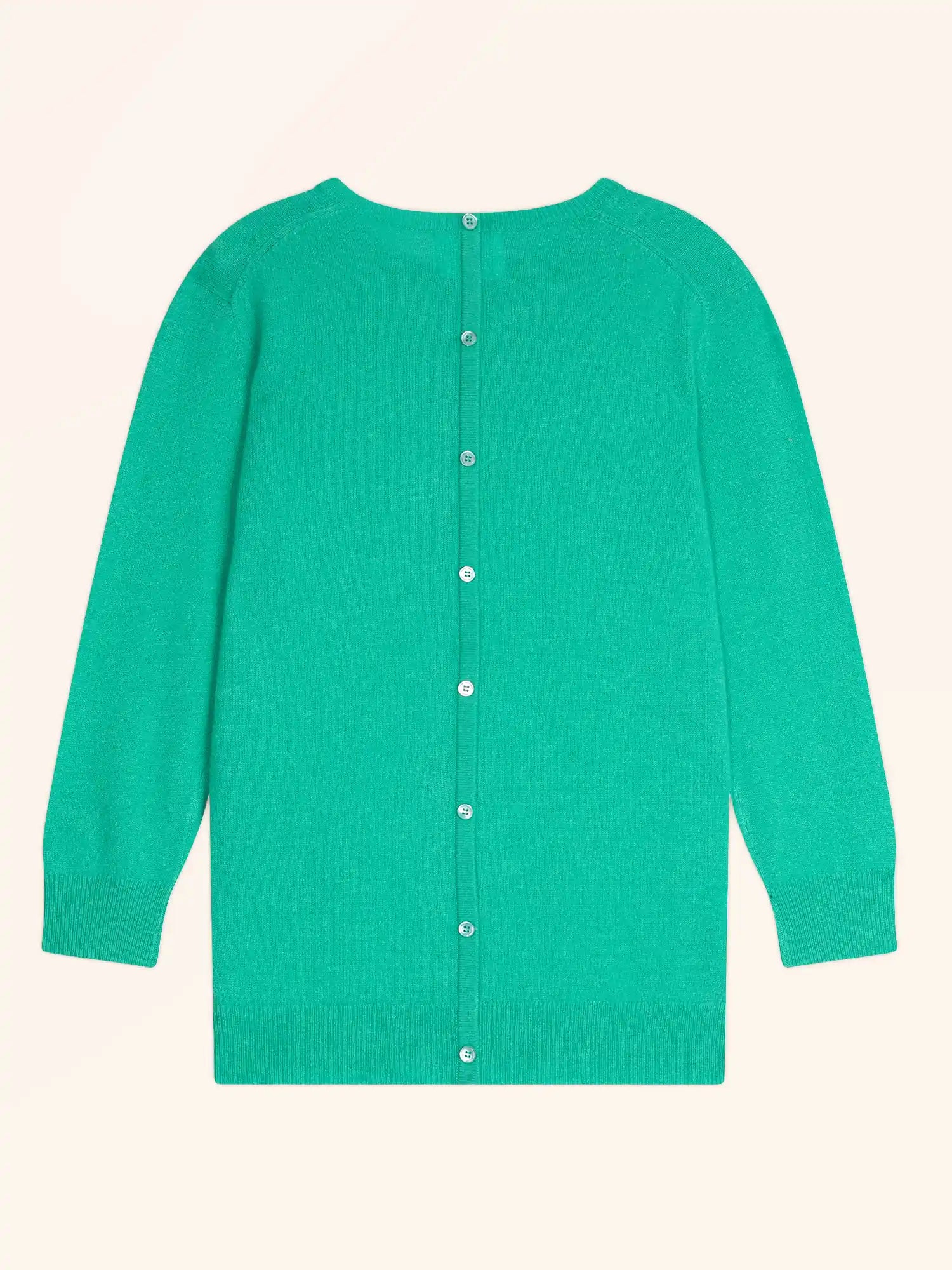 JANICE pullover rundhalsausschnitt geknöpft hinten jungle