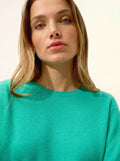 JANICE pullover rundhalsausschnitt geknöpft hinten jungle