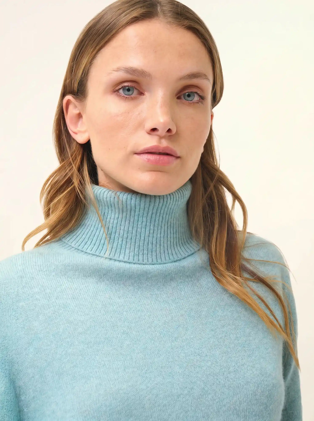 LEXIE pullover rollkragen aqua meliert